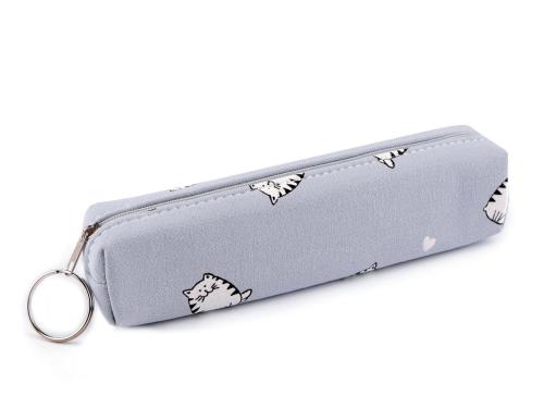 Prima-obchod Textilní pouzdro / penál kočky 18x4 cm, barva 4 modrá světlá 117609