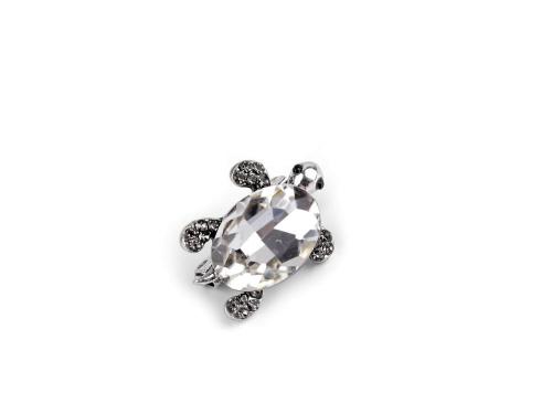 Prima-obchod Brož s broušenými kamínky želva mini, barva 1 crystal 118395