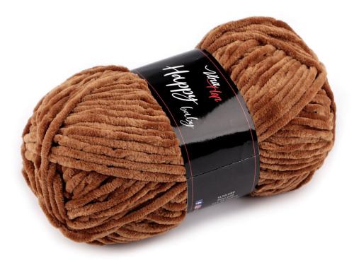 Prima-obchod Pletací žinylková příze Happy Baby 100 g, barva 17 (41048) hnědá