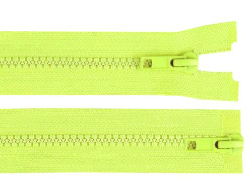 Prima-obchod Zip kostěný No 5 dělitelný 2 jezdce / dvoucestný 80 cm bundový, barva 229 žlutá neon