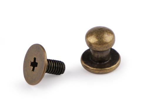 Prima-obchod Sedlářský nýt šroubovací Ø6 mm, barva 4 staromosaz