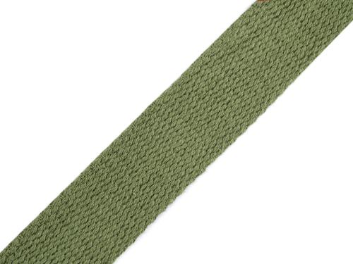 Prima-obchod Bavlněný popruh šíře 25 mm, barva 23 zelená khaki