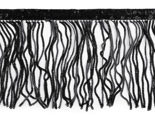 Prima-obchod Flitrové třásně / prýmek šíře 15 cm, barva 5 černá