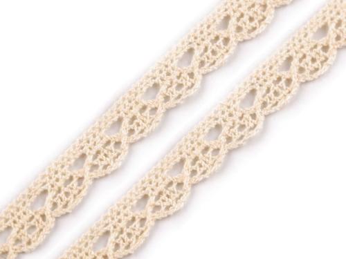 Prima-obchod Bavlněná krajka paličkovaná šíře 10; 14 mm, barva 3 (14 mm) režná