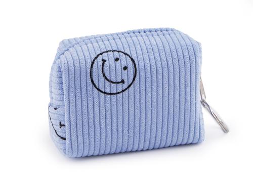 Prima-obchod Dívčí pouzdro / klíčenka smajlík 9x6 cm, barva 5 modrá světlá