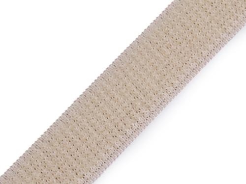 Prima-obchod Suchý zip plyš šíře 20 mm elastický, barva 3 béžová světlá