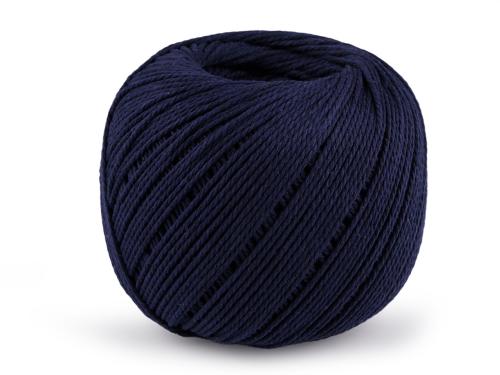 Prima-obchod Bavlněná příze macrame Ø2 mm rozčesávací, barva 10 modrá tmavá