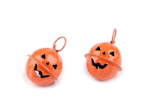 Prima-obchod Rolnička dýně halloween Ø24 mm s kroužkem, barva 2 oranžová dýňová