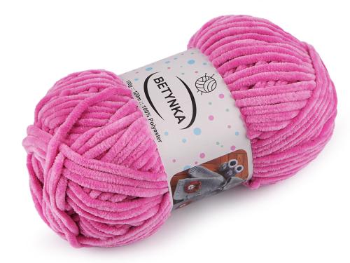 Prima-obchod Pletací žinylková příze Betynka 100 g, barva 15 (356) růžová