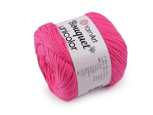 Prima-obchod Bavlněná pletací příze Bouquet Unicolor 100 g, barva 7 (3216) růžová