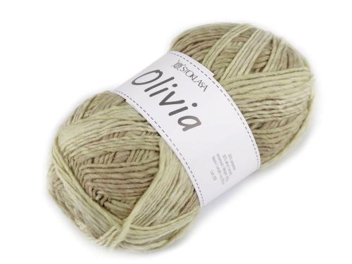 Prima-obchod Pletací příze Olivia melírovaná 100 g, barva 1 béžová písková