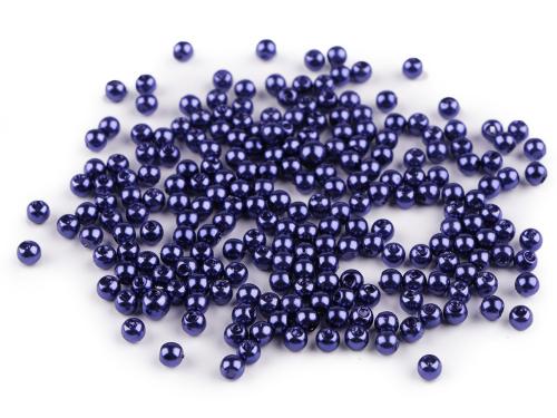 Prima-obchod Plastové voskové korálky / perly Glance Ø4 mm, barva F59 modrá berlínská