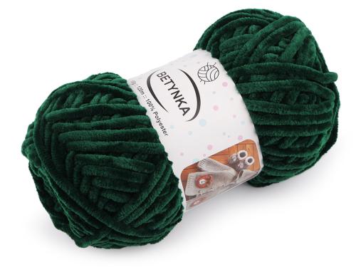 Prima-obchod Pletací žinylková příze Betynka 100 g, barva 16 (362) zelená tmavá
