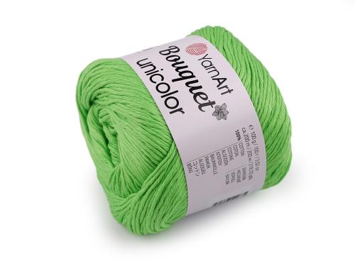 Prima-obchod Bavlněná pletací příze Bouquet Unicolor 100 g, barva 10 (3219) zelená sv.