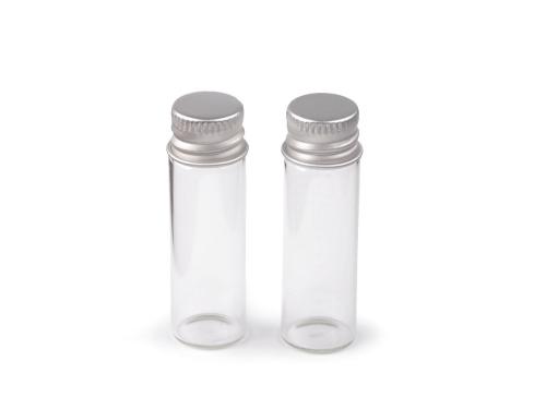 Prima-obchod Skleněná lahvička se šroubovacím víčkem 16x50 mm, barva transparent