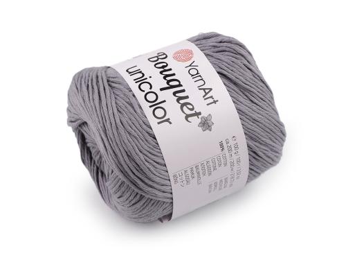 Prima-obchod Bavlněná pletací příze Bouquet Unicolor 100 g, barva 12 (3203) šedá světlá