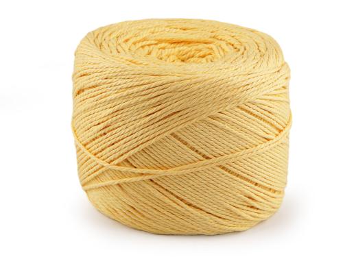 Prima-obchod Bavlněná příze macrame Ø2 mm rozčesávací, barva 4 žlutá světlá