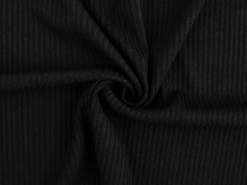 Prima-obchod Žebrovaná šatová pletenina / svetrovina, barva 6 (347 g/m²) černá