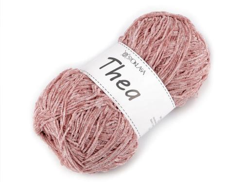Prima-obchod Pletací příze žinylková s lurexem Thea 100 g, barva 2 pudrová stříbrná