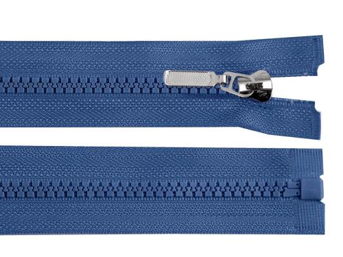 Prima-obchod Kostěný zip No 5 délka 80 cm s ozdobným jezdcem, barva 220 modrá jeans tmavá
