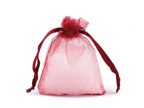Prima-obchod Dárkový pytlík 7x9 cm organza, barva 5 bordó