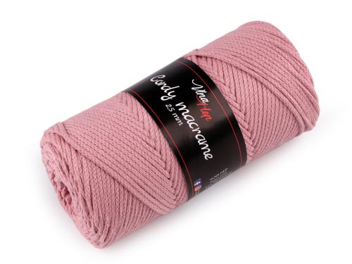 Prima-obchod Pletací příze Cordy Macrame 250 g, barva 10 (8003) starorůžová sv.
