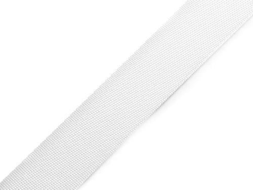 Prima-obchod Hladký oboustranný popruh s leskem šíře 25 mm, barva 1 Off White