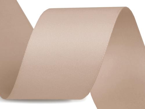 Prima-obchod Atlasová hedvábná stuha oboulící šíře 40 mm matná, barva 701 béžová světlá