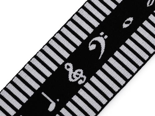 Prima-obchod Pruženka měkká šíře 60 mm noty, barva černá bílá