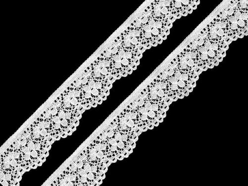 Prima-obchod Elastická krajka šíře 25 mm, barva 1 bílá