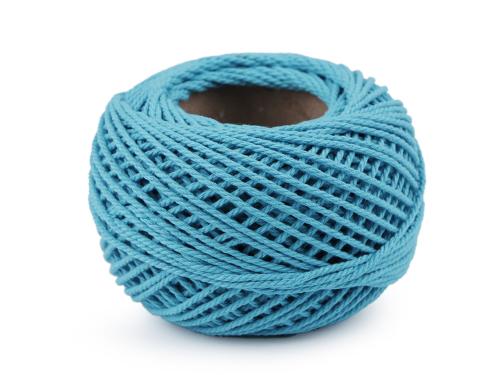 Prima-obchod Bavlněná příze macrame / háčkovací 40 g rozčesávací, barva 28 tyrkys