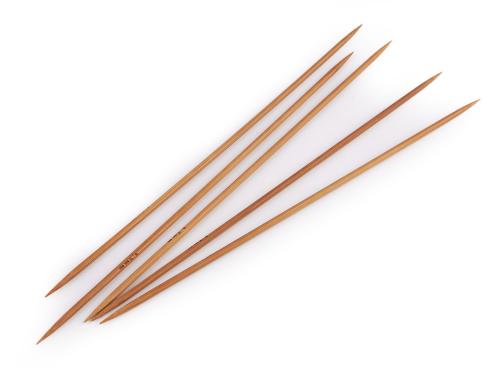 Prima-obchod Bambusové ponožkové jehlice č. 2; 2,5; 3; 3,5; 4,5, barva 4 (3,5 mm) bambus tmavý
