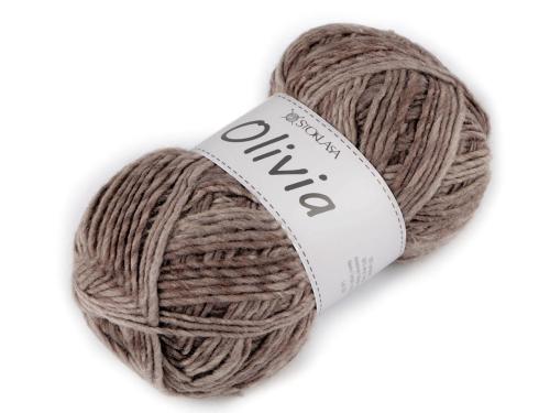 Prima-obchod Pletací příze Olivia melírovaná 100 g, barva 2 béžová tmavá