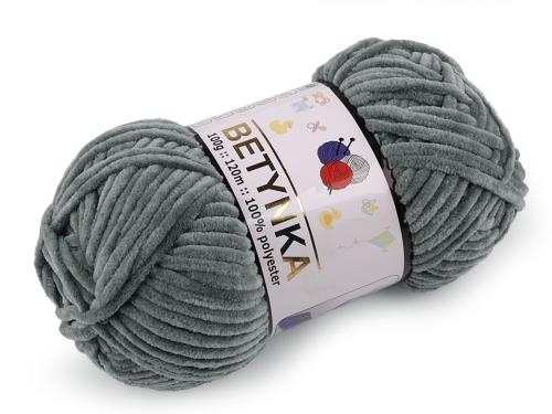 Prima-obchod Pletací žinylková příze Betynka 100 g, barva 8 (320) šedá
