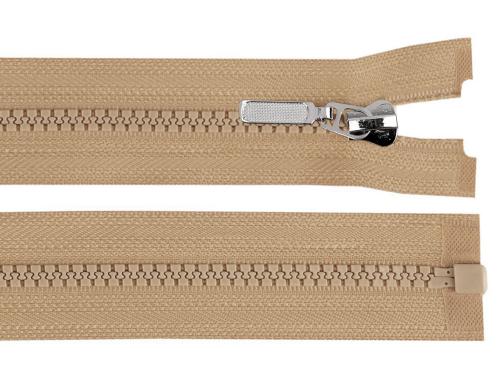 Prima-obchod Kostěný zip No 5 délka 80 cm s ozdobným jezdcem, barva 308 hnědá přírodní