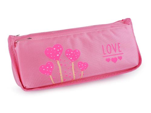 Prima-obchod Pouzdro / penál jednorožec, Love 21,5x9 cm, barva 3 růžová srdce