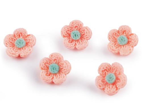 Prima-obchod Knoflík 3D květ imitace háčkování velikost 28