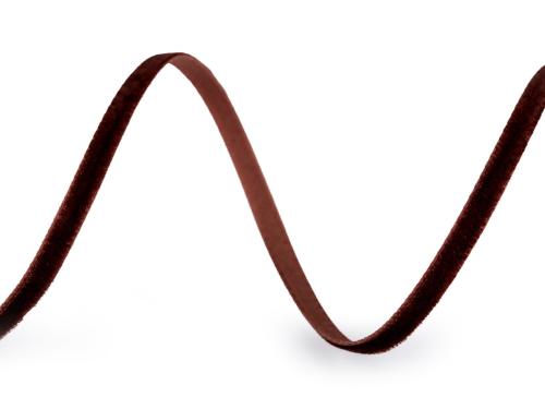 Prima-obchod Sametová stuha šíře 3 mm, barva 9 hnědá