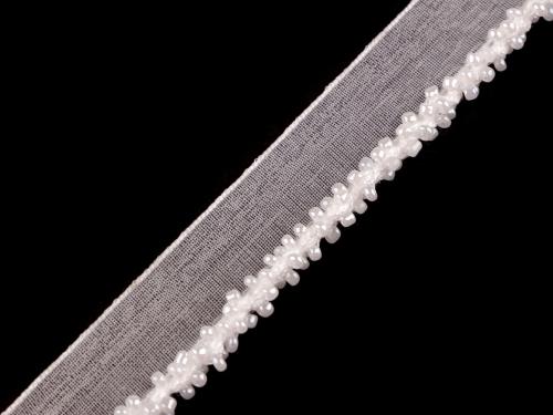 Prima-obchod Polyesterová paspulka / kédr s rokajlem šíře 15 mm, barva 1 Off White