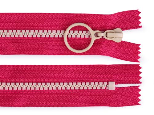 Prima-obchod Kostěný zip barevný No 5 délka 15 cm s ozdobným jezdcem, barva 5 (145) pink béžová světlá