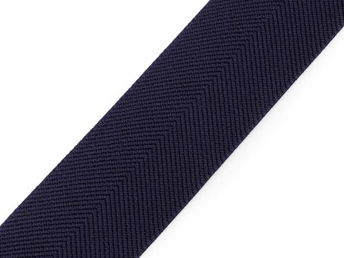 Prima-obchod Pruženka s keprovým vzorem na opasky a šle šíře 40 mm, barva 2 modrá tmavá