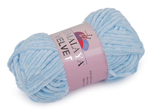 Prima-obchod Pletací žinylková příze Velvet 100 g, barva 5 (90006) modrá světlá