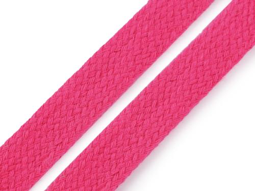 Prima-obchod Bavlněná šňůra plochá / dutinka šíře 15 mm, barva 4 pink