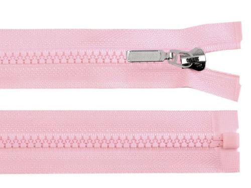 Prima-obchod Kostěný zip No 5 délka 30 cm s ozdobným jezdcem, barva 133 růžová světlá
