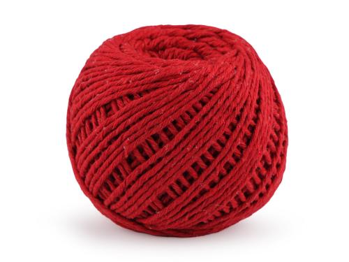 Prima-obchod Bavlněný provázek macrame Ø2 mm, barva 9 červená