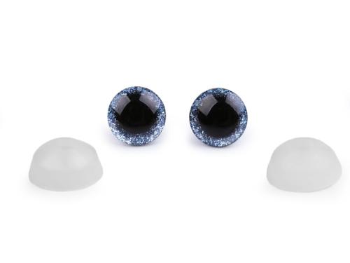 Prima-obchod Oči glitrové s pojistkou Ø12 mm, barva 6 modrá světlá