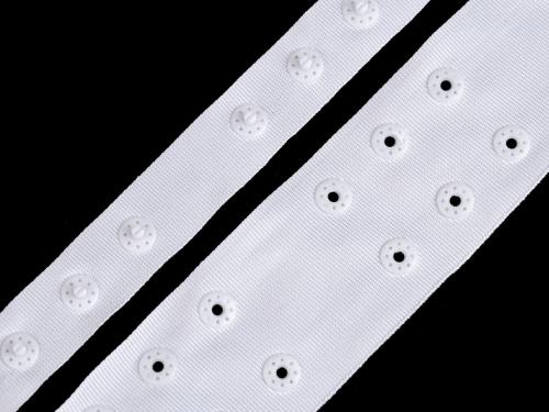 Prima-obchod Zapínání na body šíře 42 mm dvojité, barva 1 bílá