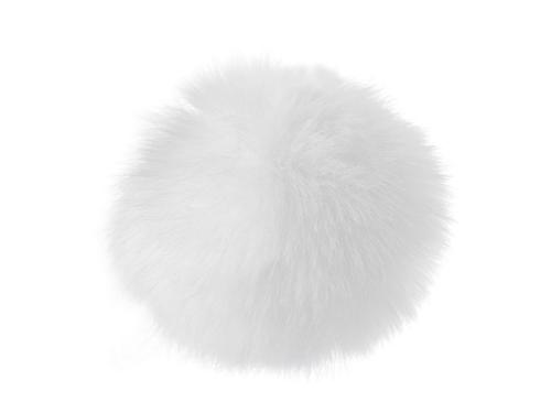 Prima-obchod Kožešinová bambule s poutkem Ø12 a 14 cm, barva 1 (Ø12 cm) bílá