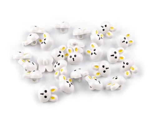 Prima-obchod Knoflík dětský zajíc, medvídek, panda, barva 1 bílá zajíc
