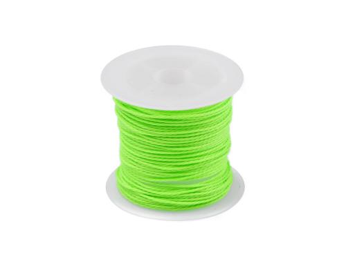 Prima-obchod Šnůrka PES kroucená Ø1 mm voskovaná, barva 9 zelená neon
